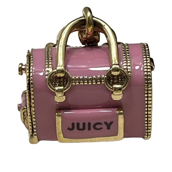 JUICY COUTURE Charm Yorkie Pet Carrier Scottie Dog Gold Tone Keychain Opens G&P - Picture 1 of 9